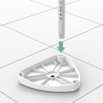 Illustration of how to install the shower stool legs