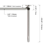 Top view of a DependaBar with dimensions