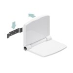 Invisia White Fold Down Shower Seat Wall Mounted