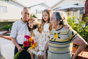 Grandparents on an outing with their grand-daughters