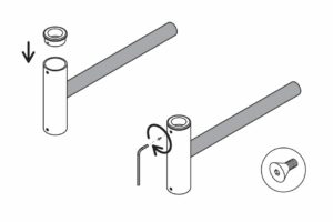 Illustrated diagram showing assembly steps for the HealthCraft SuperPole's SuperBar accessory. 2
