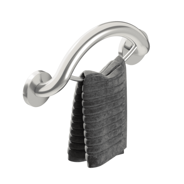 Plus Series Towel Ring in brushed stainless finish
