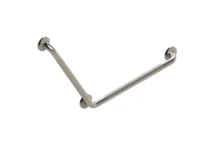 120° stainless steel with knurling grab bar on a white background.