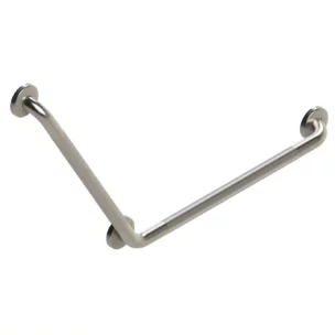 120° stainless steel with knurling grab bar on a white background.
