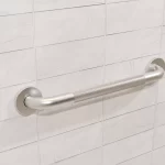 18-inch knurled Easy Mount grab bar on a tiled wall