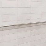 42-inch knurled Easy Mount grab bar on a tiled wall